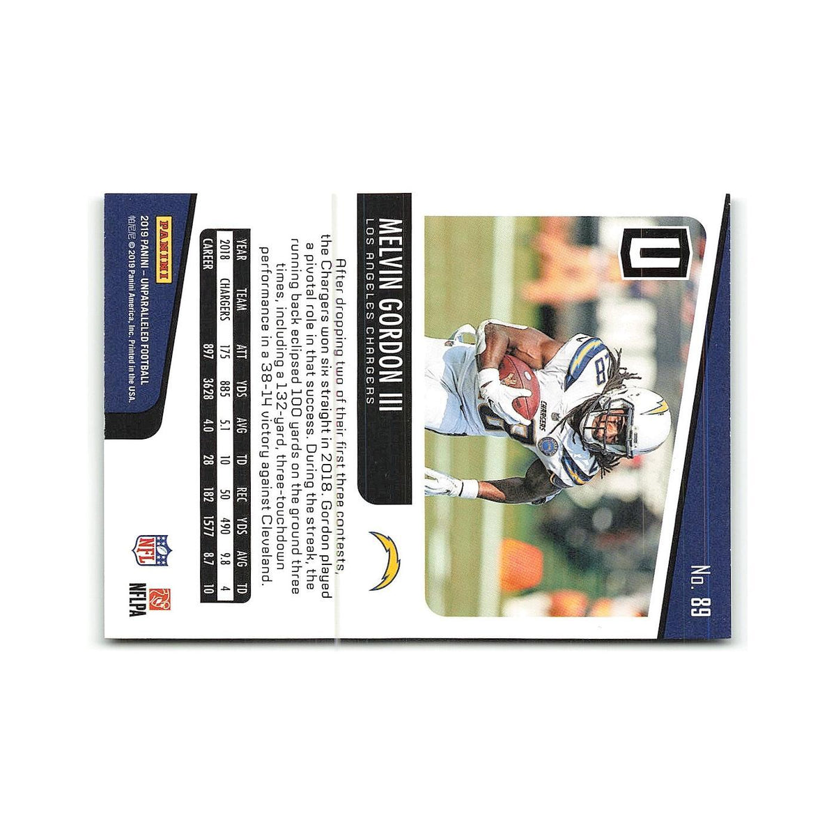 Melvin Gordon III 2019 Panini Unparalleled #89 Los Angeles Chargers NM