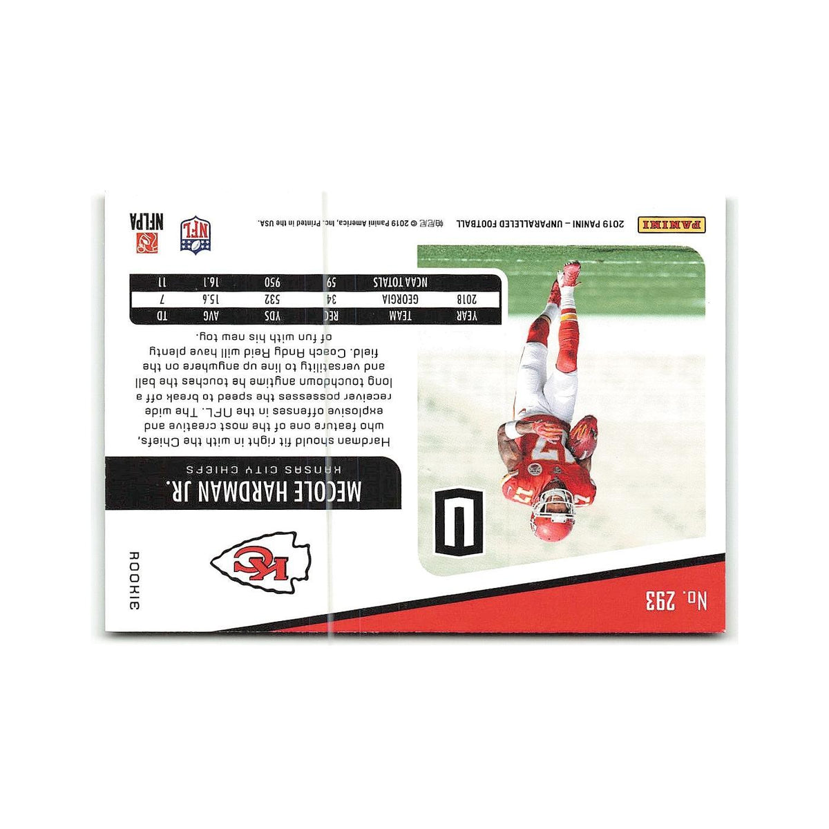 Mecole Hardman Jr. Rookie 2019 Panini Unparalleled #293 Kansas City Chiefs NM