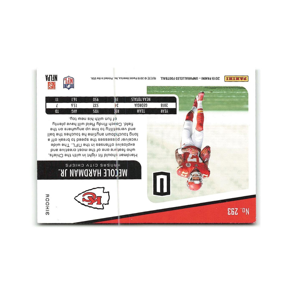 Nicole Hardman Jr Rookie 2019 Panini Unparalleled #293 Kansas City Chiefs NM