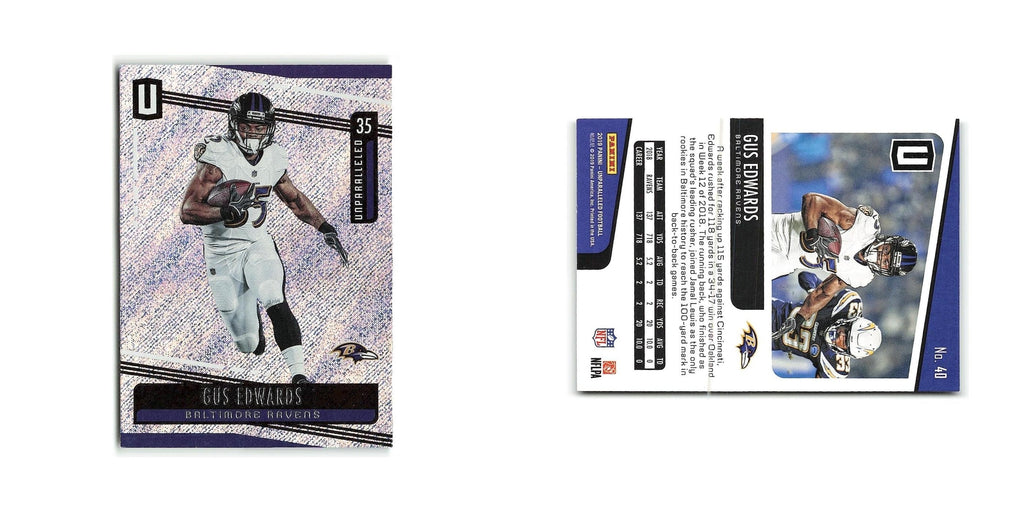 Gus Edwards 2019 Panini Unparalleled #40 Baltimore Ravens Football Card NM