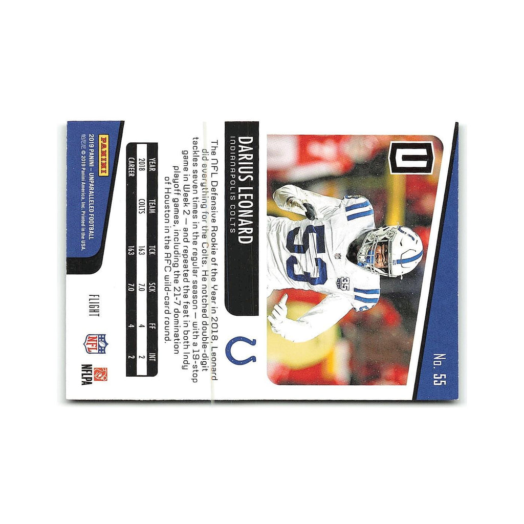 Darius Leonard 2019 Panini Unparalleled #55 Indianapolis Colts Football Card NM