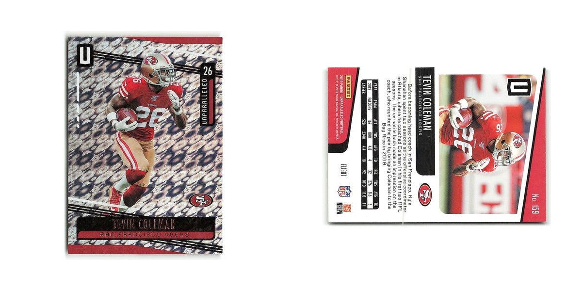 Tevin Coleman 2019 Panini Unparalleled #159 San Francisco 49ers Football Card NM