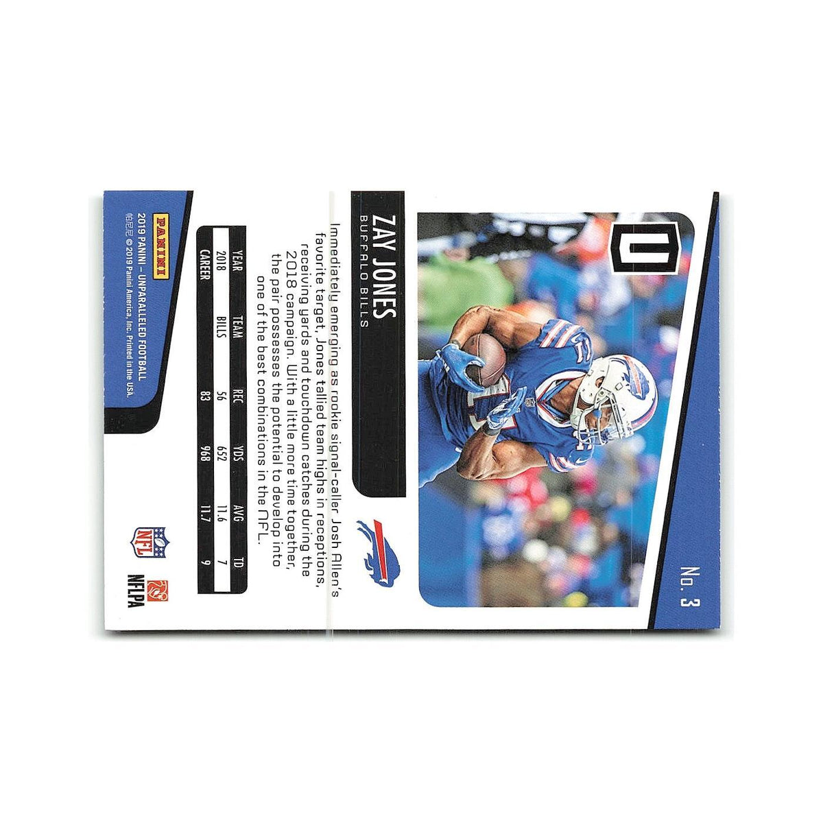 Zay Jones 2019 Panini Unparalleled #3 Buffalo Bills Football Card NM
