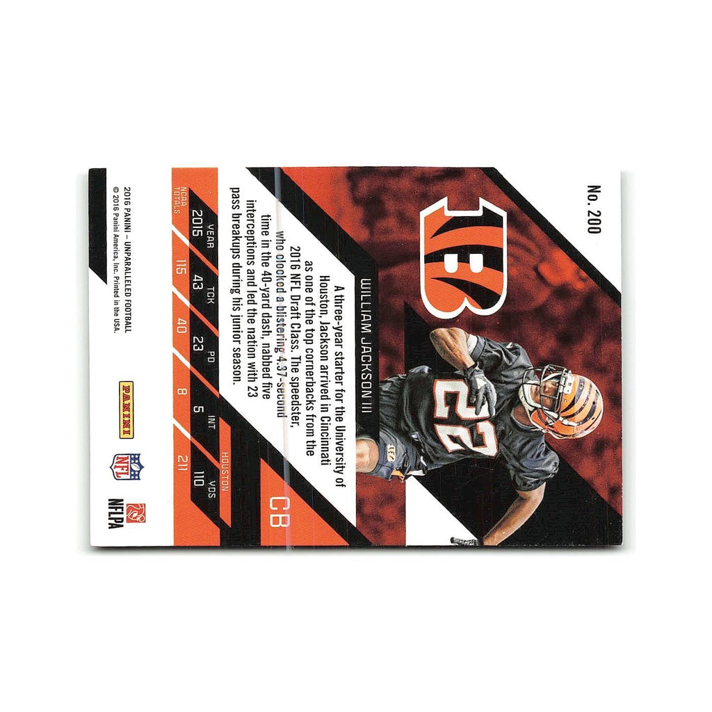 William Jackson III Rookie 2016 Panini Unparalleled #200 Cincinnati Bengals NM