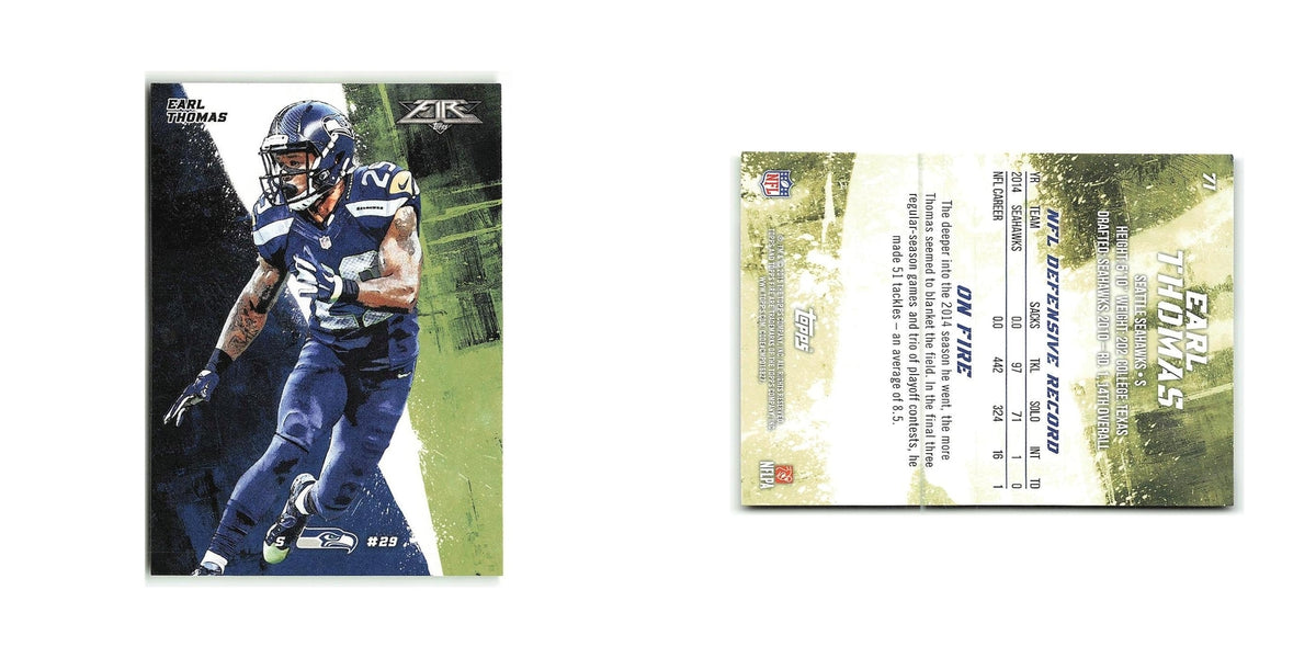Earl Thomas 2015 Topps Fire #71 Seattle Seahawks Football Card NM