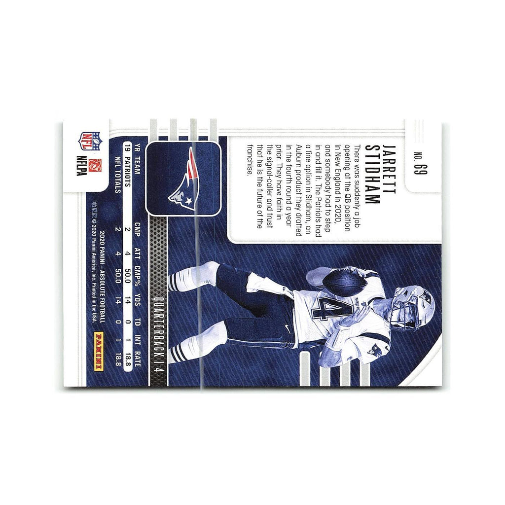 Jarrett Stidham 2020 Panini Absolute #69 New England Patriots Football Card NM