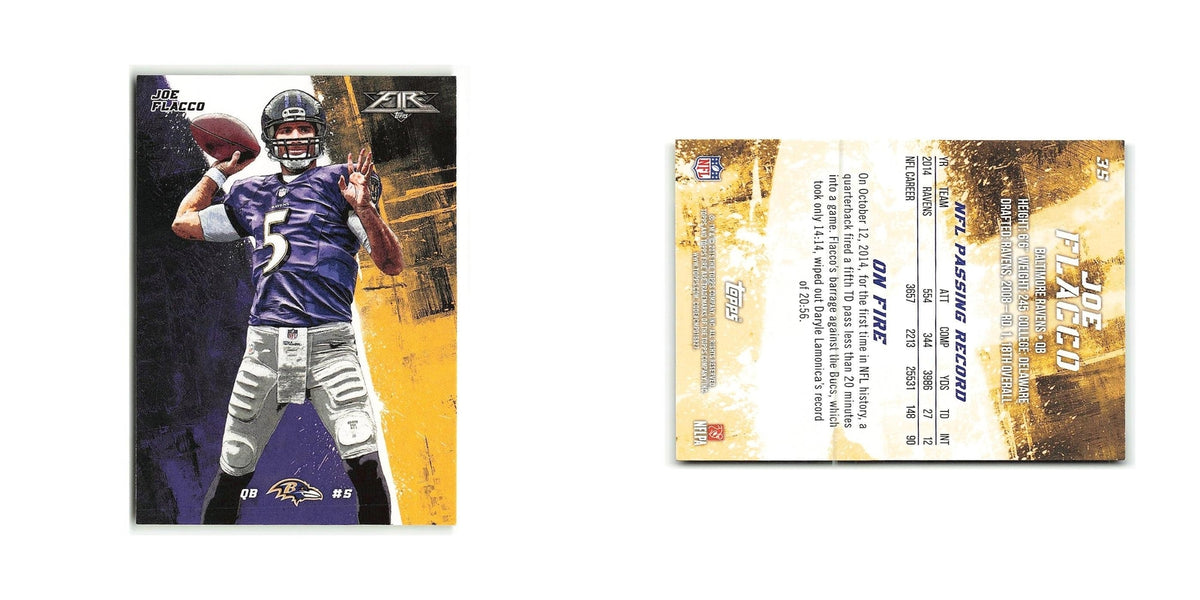 Joe Flacco 2015 Topps Fire #35 Baltimore Ravens Football Card NM