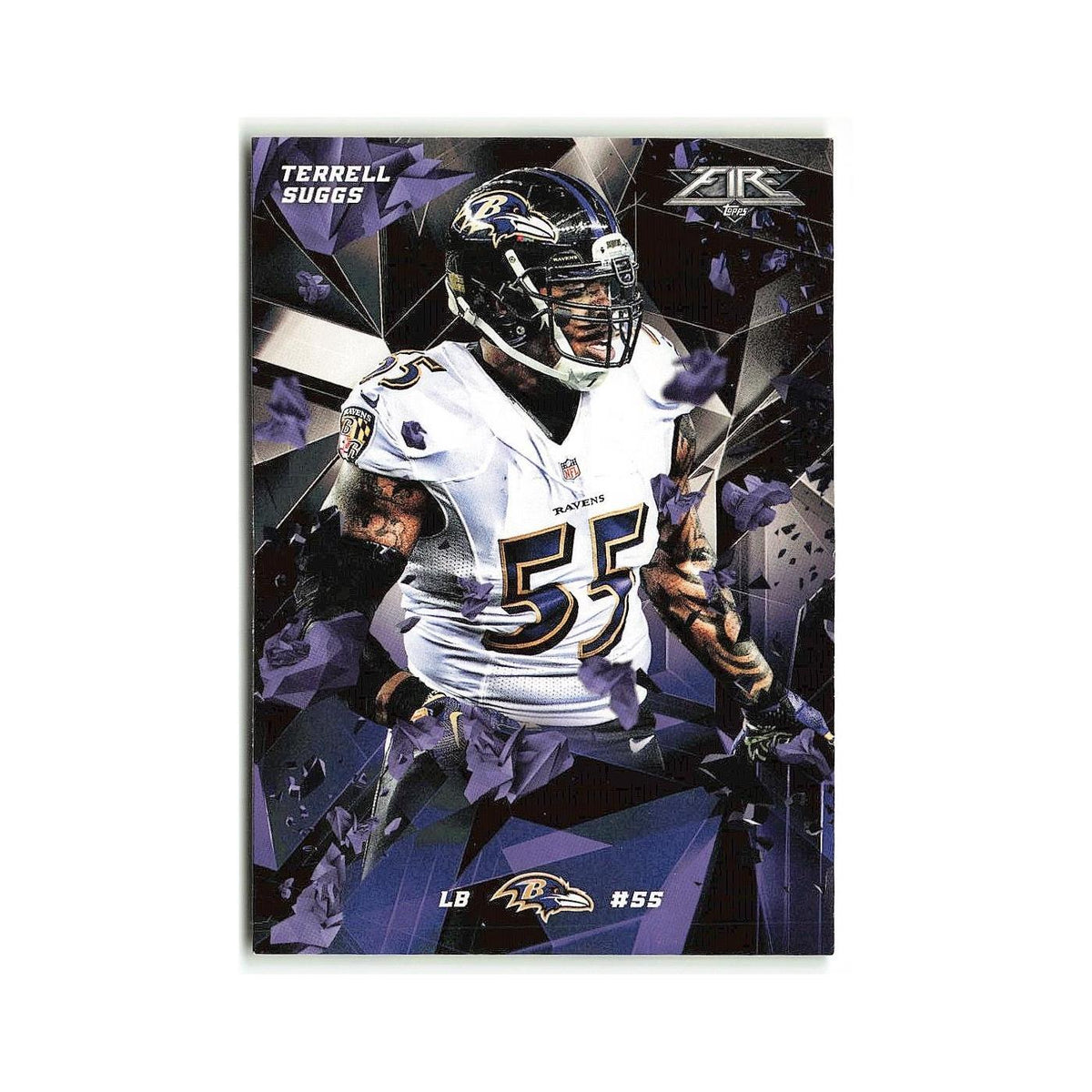 Terrell Suggs 2015 Topps Fire #10 Baltimore Ravens Football Card NM