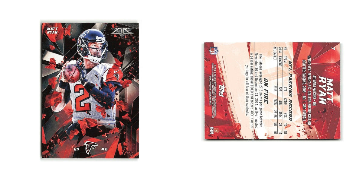 Matt Ryan 2015 Topps Fire #7 Atlanta Falcons Football Card NM