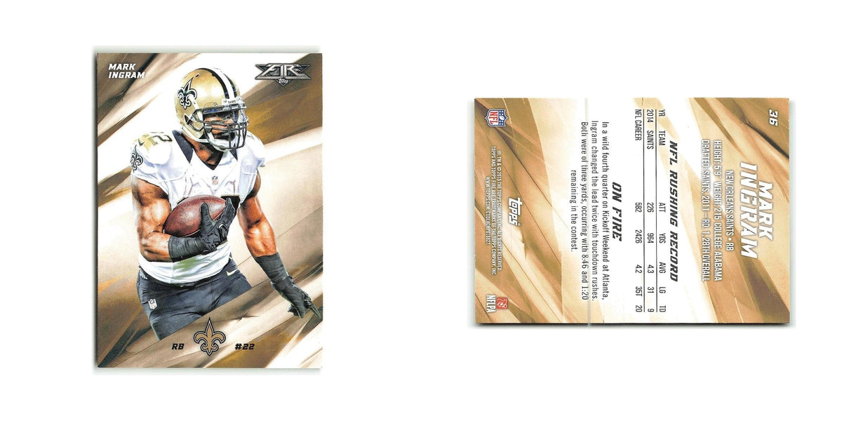 Mark Ingram 2015 Topps Fire #36 New Orleans Saints Football Card NM