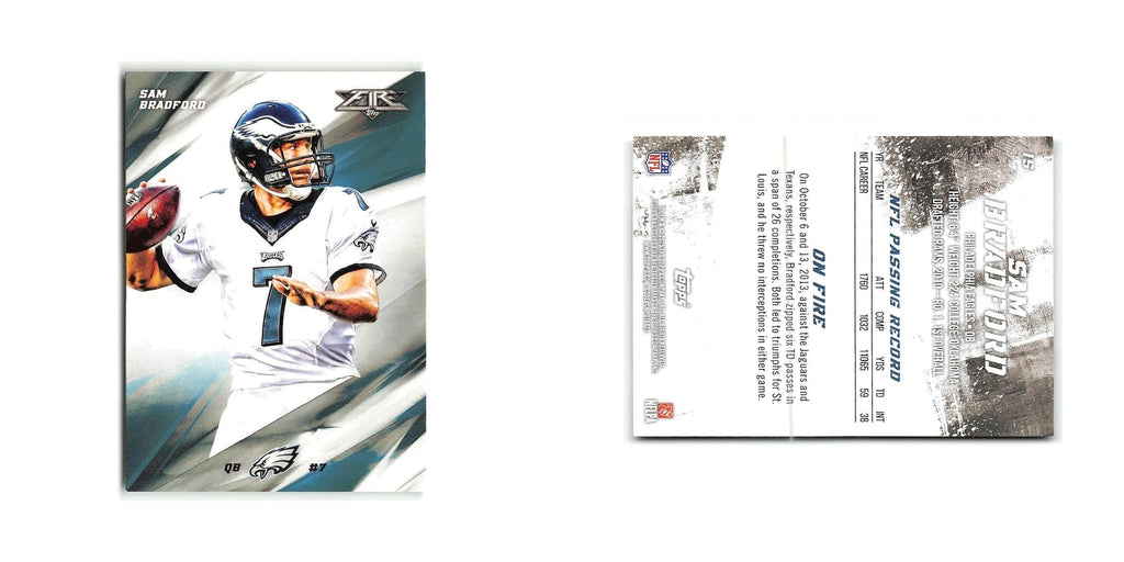 Sam bradford 2015 Topps Fire #15 Philadelphia Eagles Football Card NM