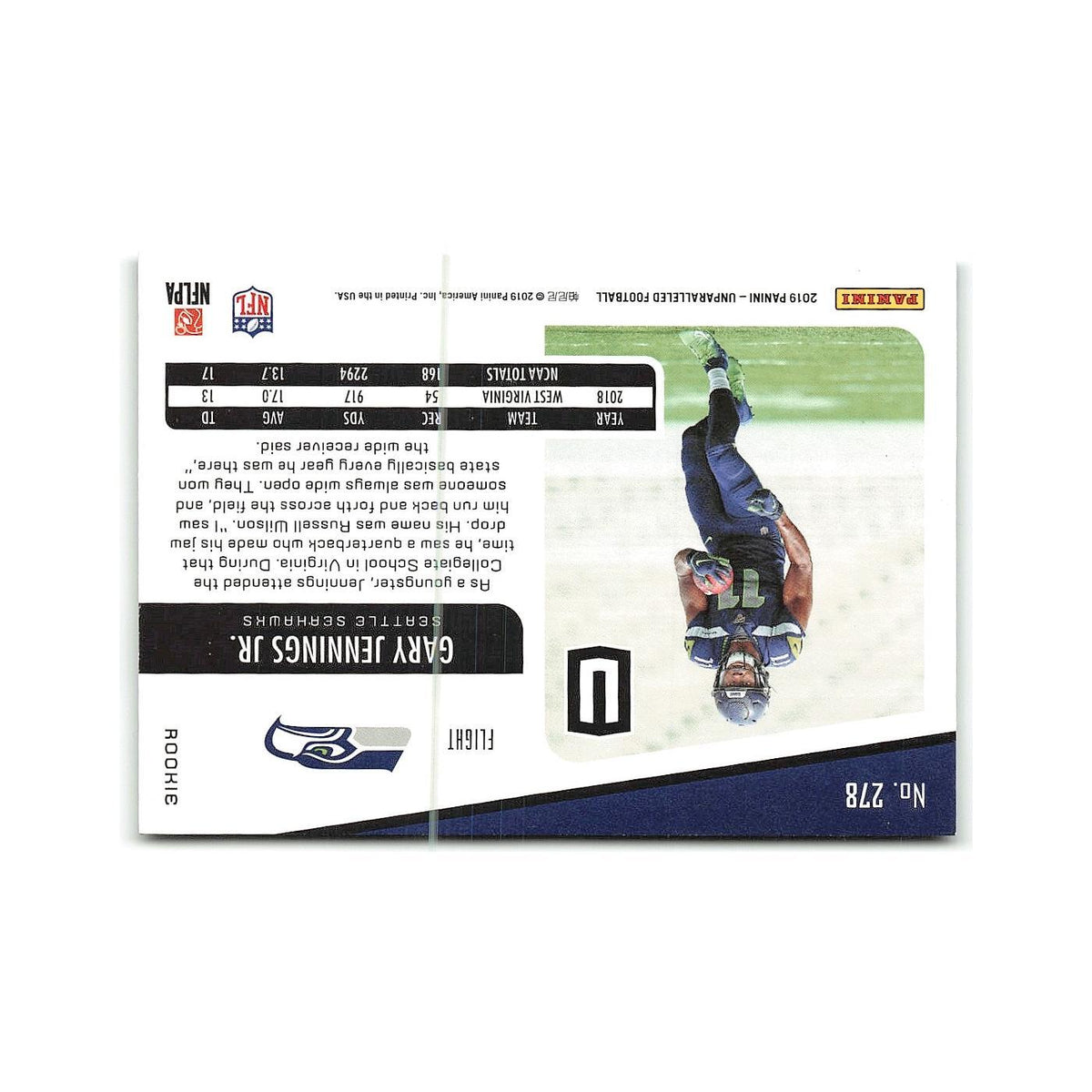 Gary Jennings Jr. Rookie 2019 Panini Unparalleled Rookie Signatures #278 NM
