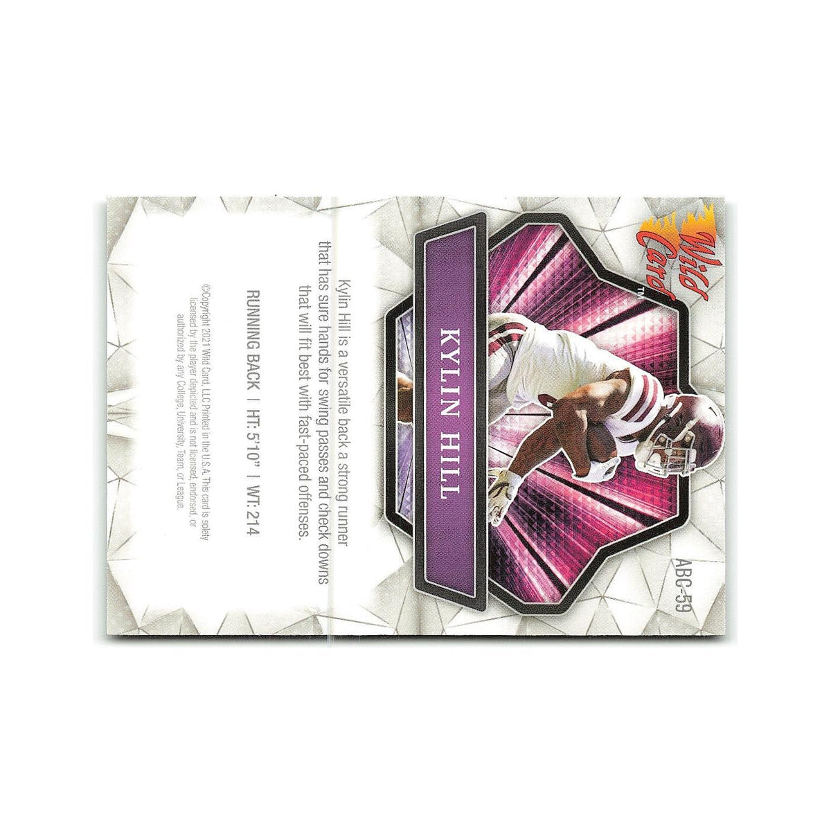 Kylin Hill 2021 Wild Card Alumination #ANBC 59 Football Card NM