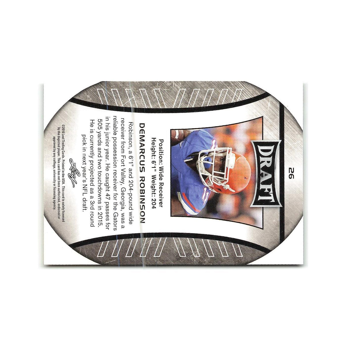 Demarcus Robinson 2016 Leaf Draft Gold #26 Florida Gators Football Card NM