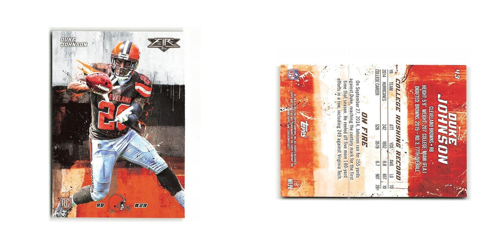 Duke Johnson Rookie 2015 Topps Fire Rookies #413 Cleveland Browns NM
