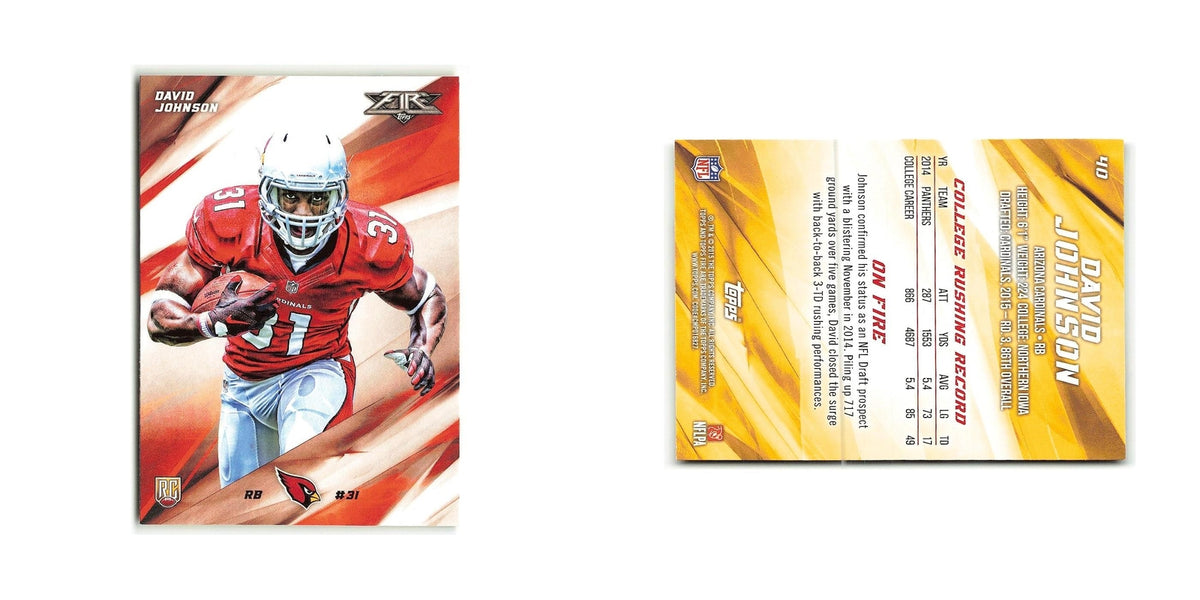 David Johnson Rookie 2015 Topps Fire Rookies #40 Arizona Cardinals NM