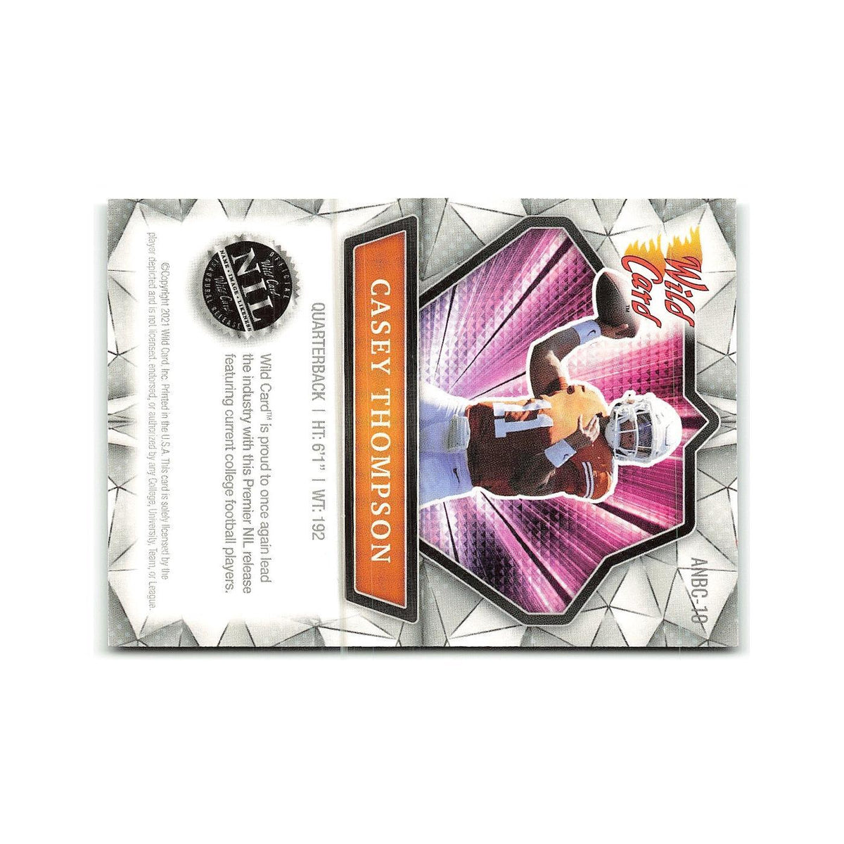 Casey Thompson 2021 Wild Card Alumination #ANBC 10 Football Card NM