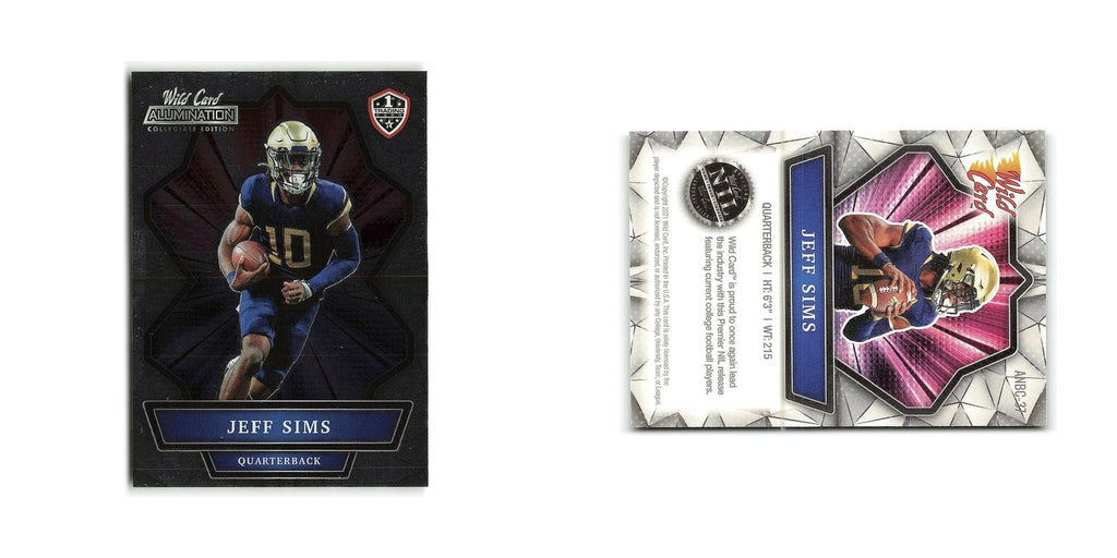 Jeff Sims 2021 Wild Card Alumination #ANBC 37 Football Card NM