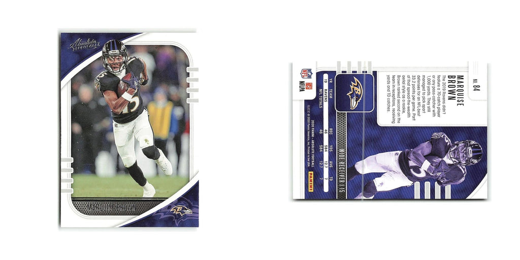Marquise Brown 2020 Panini Absolute #84 Baltimore Ravens Football Card NM