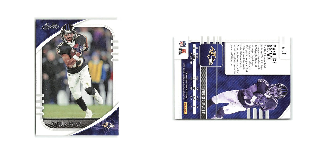 Marquise Brown 2020 Panini Absolute #84 Baltimore Ravens Football Card NM
