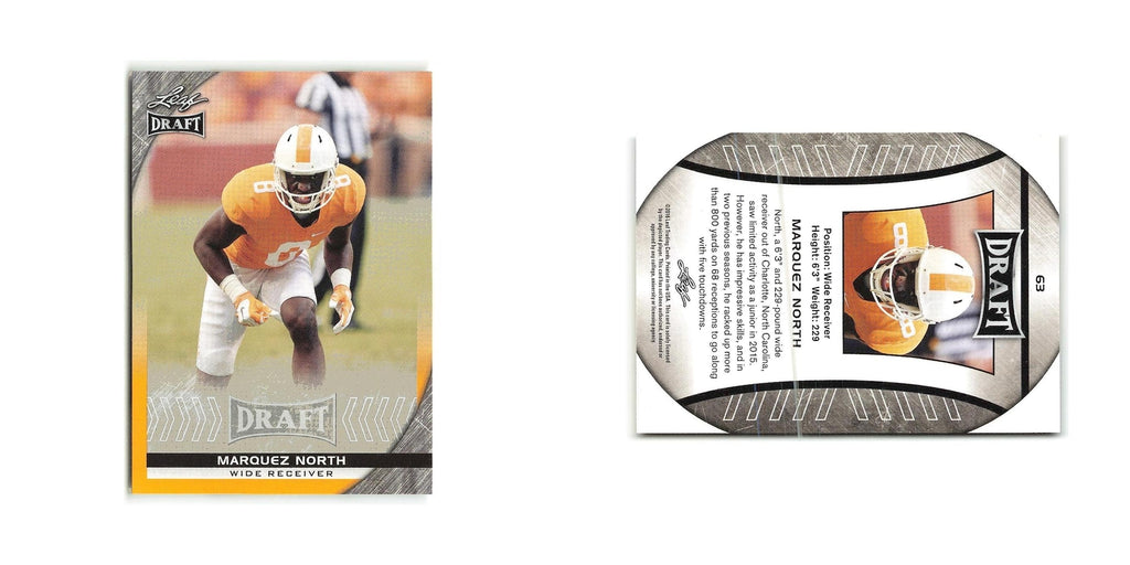 Marquez North 2016 Leaf Draft Gold #63 Tennessee Volunteers Football Card NM