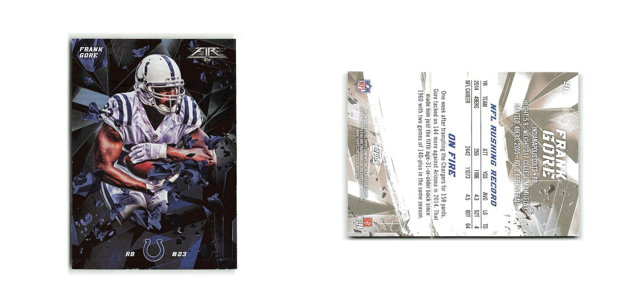 Frank Gore 2015 Topps Fire #91 Indianapolis Colts Football Card NM