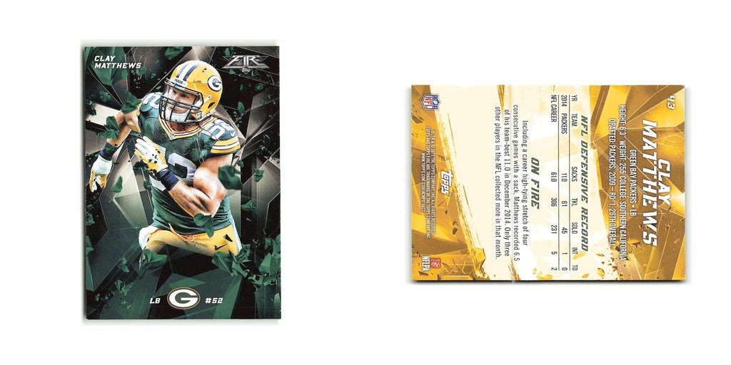 Clay Matthews 2015 Topps Fire #43 Green Bay Packers Football Card NM