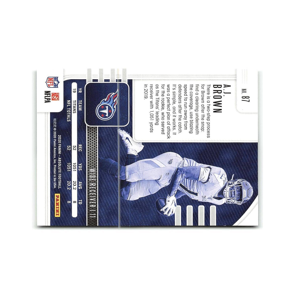 A.J. Brown 2020 Panini Absolute #87 Tennessee Titans Football Card NM
