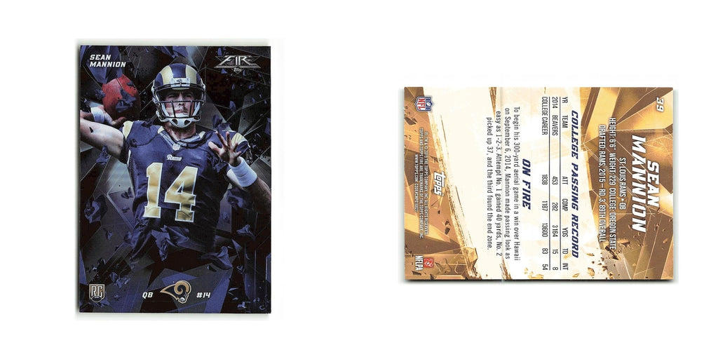 Sean Mannion Rookie 2015 Topps Fire #39 St. Louis Rams Football Card NM