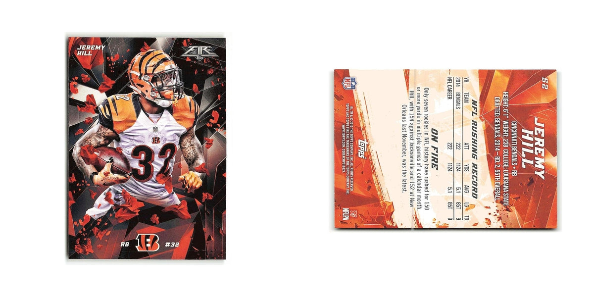 Jeremy Hill 2015 Topps Fire #52 Cincinnati Bengals Football Card NM