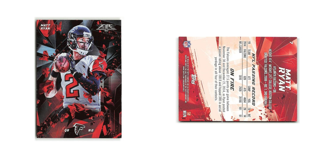 Matt Ryan 2015 Topps Fire #7 Atlanta Falcons Football Card NM