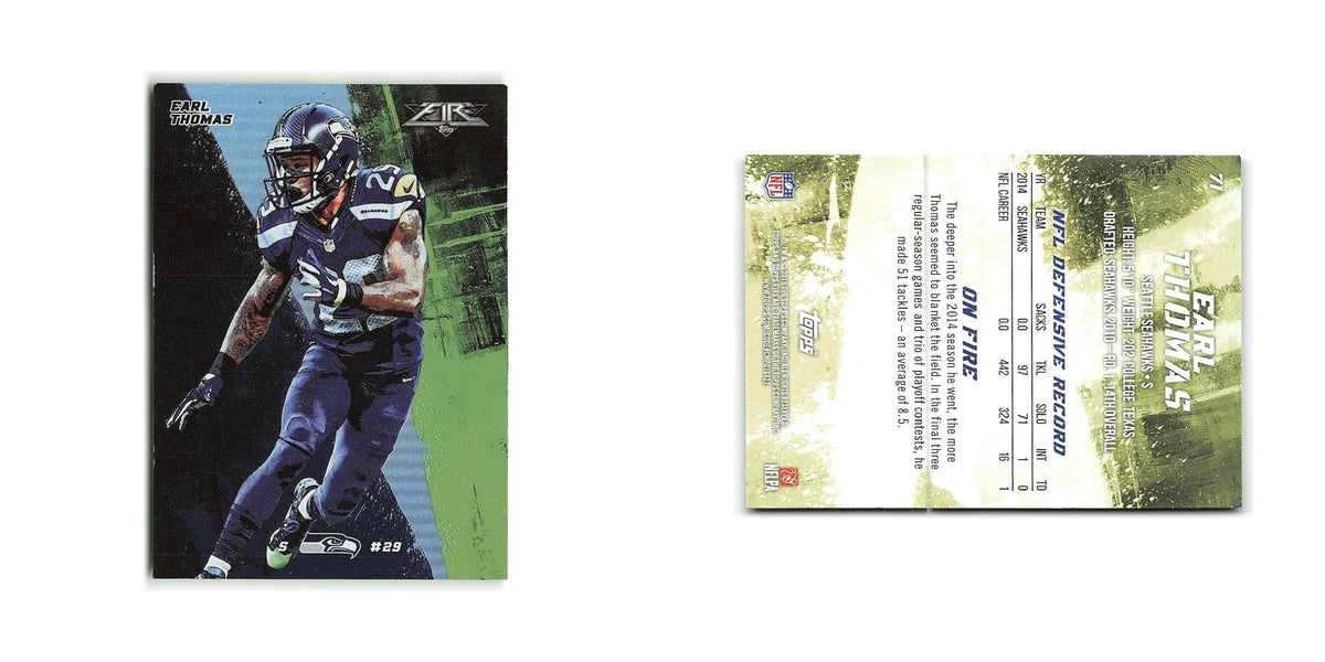 Earl Thomas 2015 Topps Fire #71 Seattle Seahawks Football Card NM
