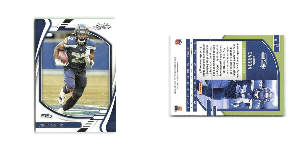 Chris Carson 2021 Panini Absolute #87 Seattle Seahawks Football Card NM