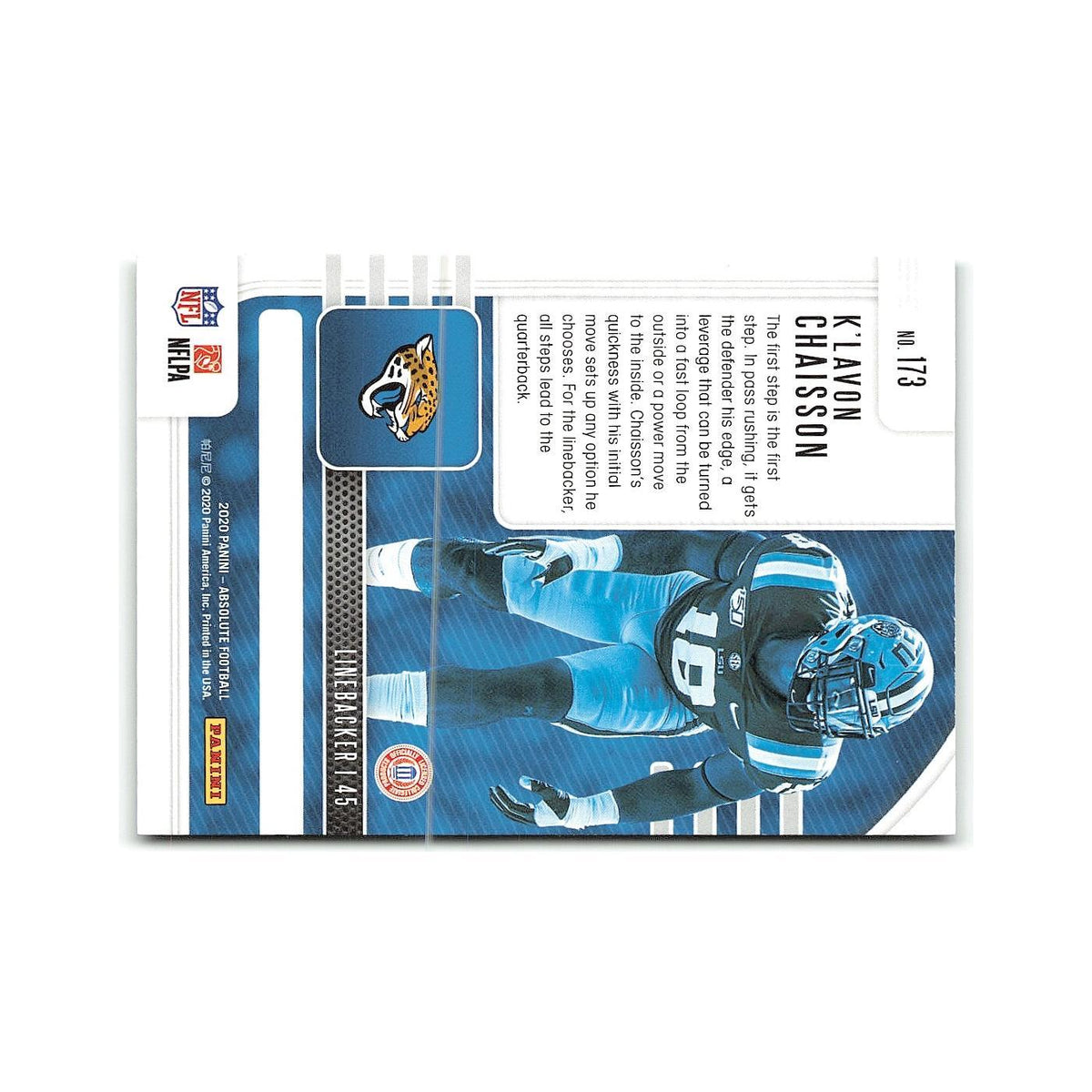 K'Lavon Chaisson Rookie 2020 Panini Absolute #173 Jacksonville Jaguars NM