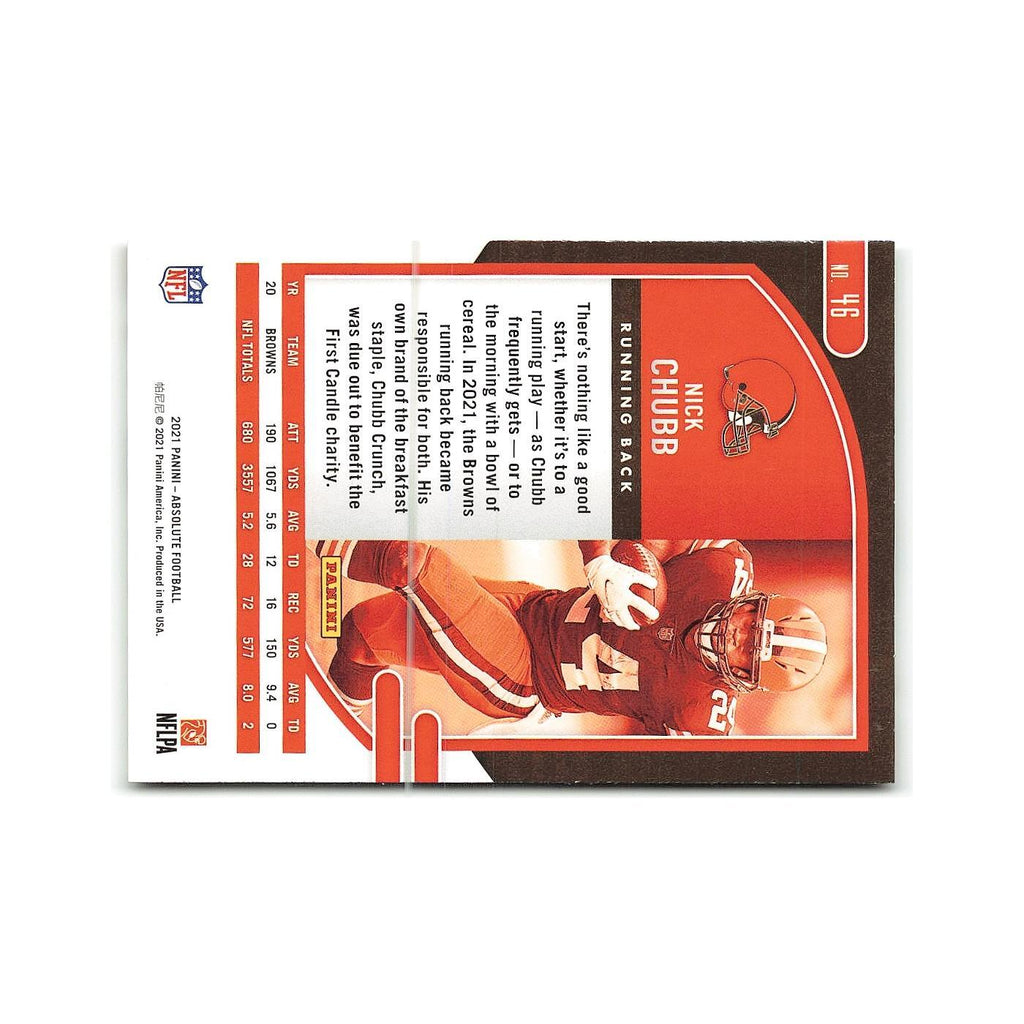 Nick Chubb 2021 Panini Absolute #46 Cleveland Browns Football Card NM