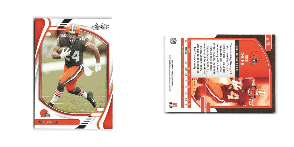 Nick Chubb 2021 Panini Absolute #46 Cleveland Browns Football Card NM