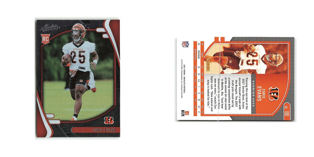 Chris Evans Rookie 2021 Panini Absolute #180 Cincinnati Bengals Football Card NM