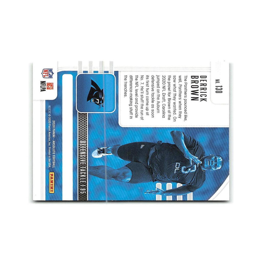 Derrick Brown Rookie 2020 Panini Absolute #130 Carolina Panthers NM