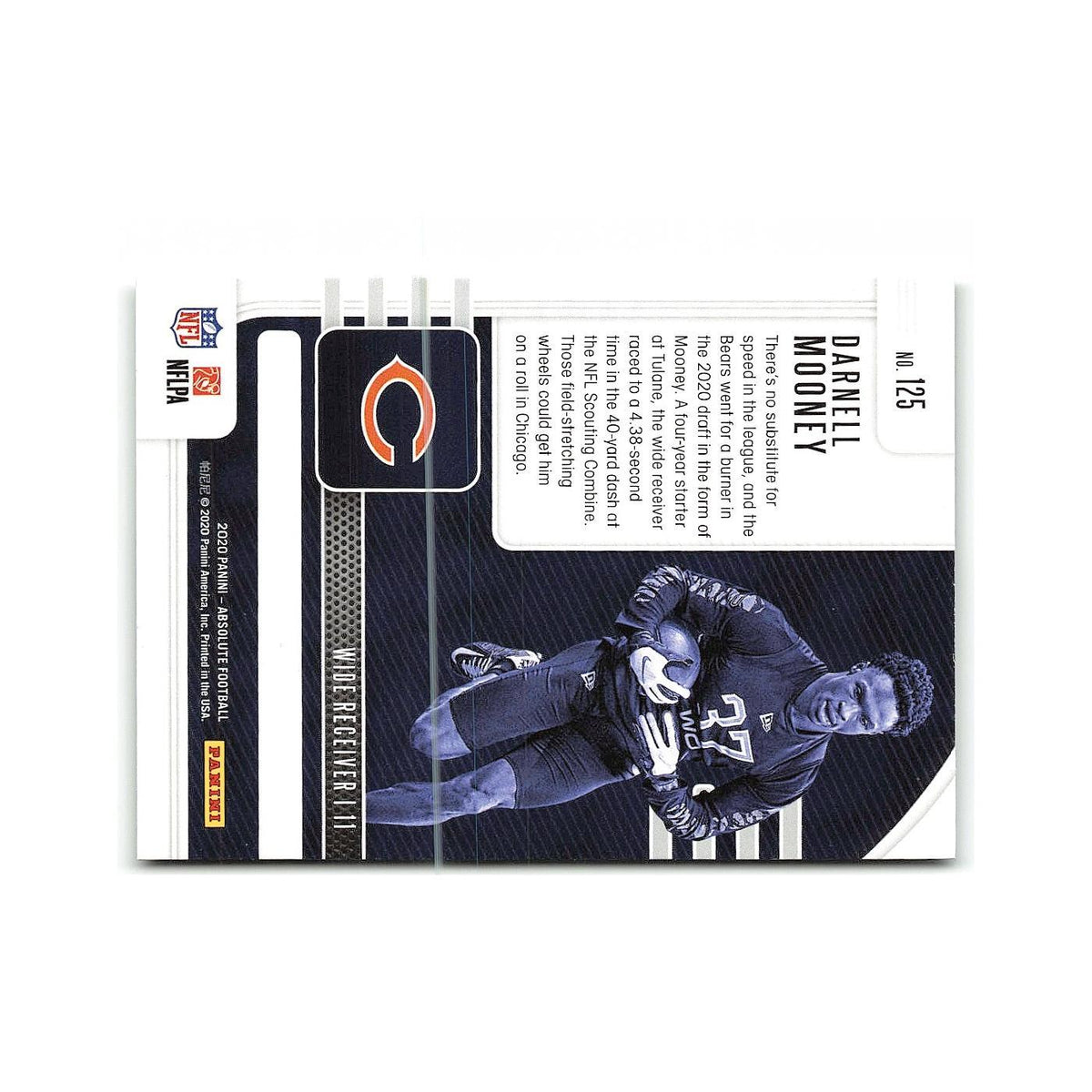 Darnell Mooney Rookie 2020 Panini Absolute #125 Chicago Bears Football Card NM