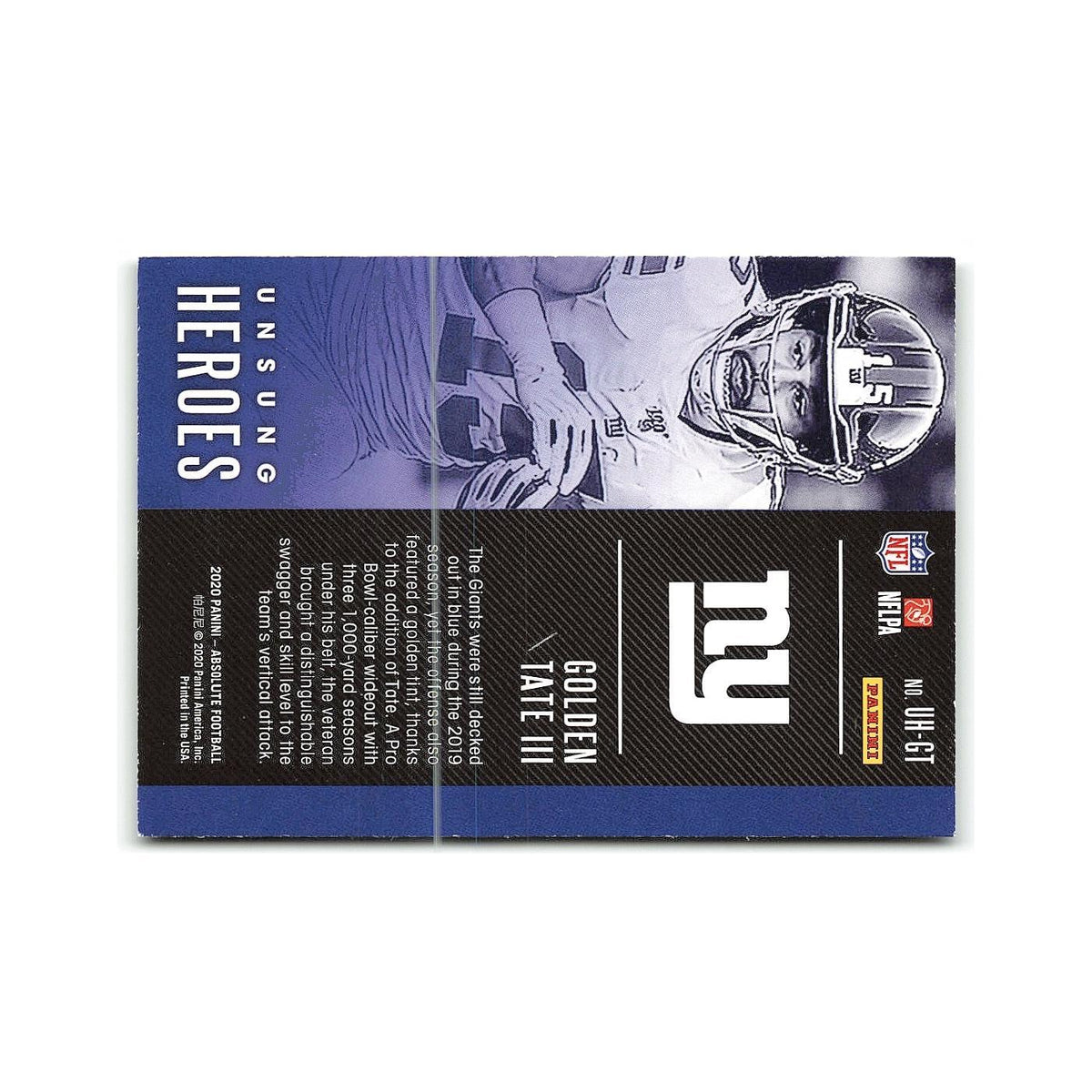 Golden Tate III 2020 Panini Absolute #UH-GT New York Giants Football Card NM