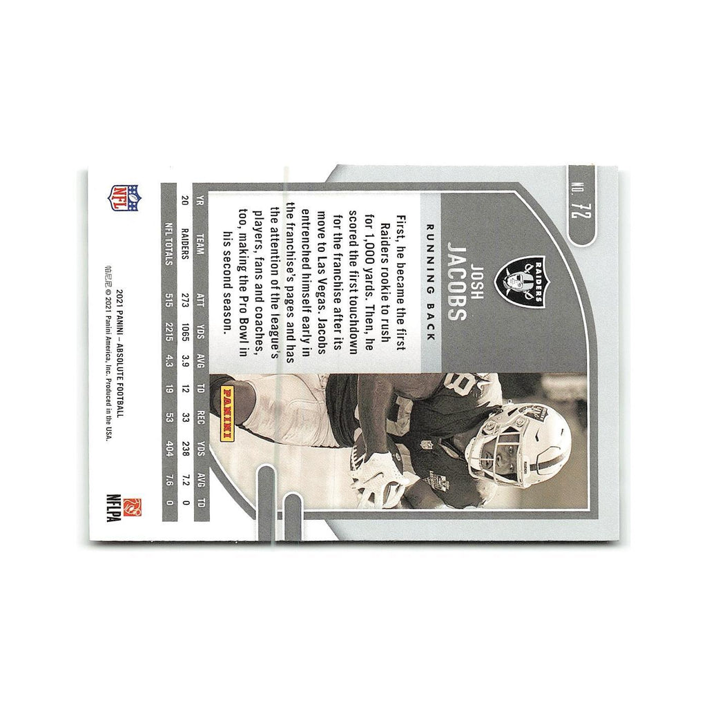 Josh Jacobs 2021 Panini Absolute #72 Las Vegas Raiders Football Card NM