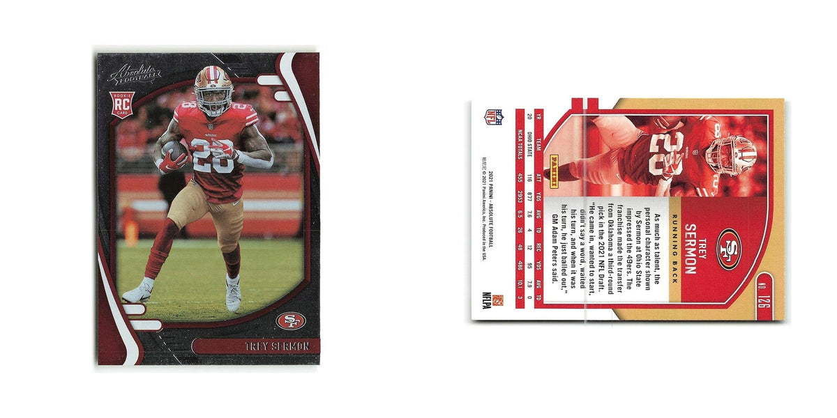 Trey Sermon Rookie 2021 Panini Absolute #126 San Francisco 49ers NM