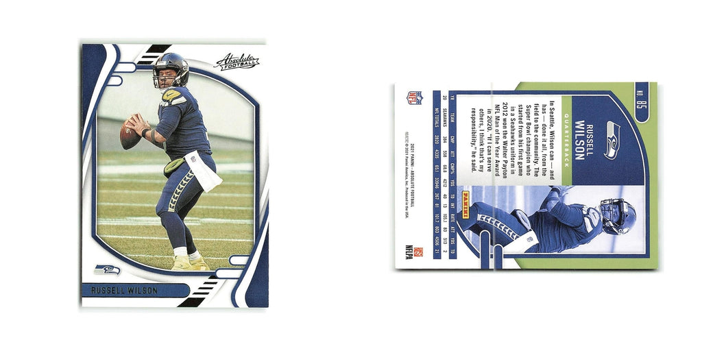 Russell Wilson 2021 Panini Absolute Green #85 Seattle Seahawks Football Card NM