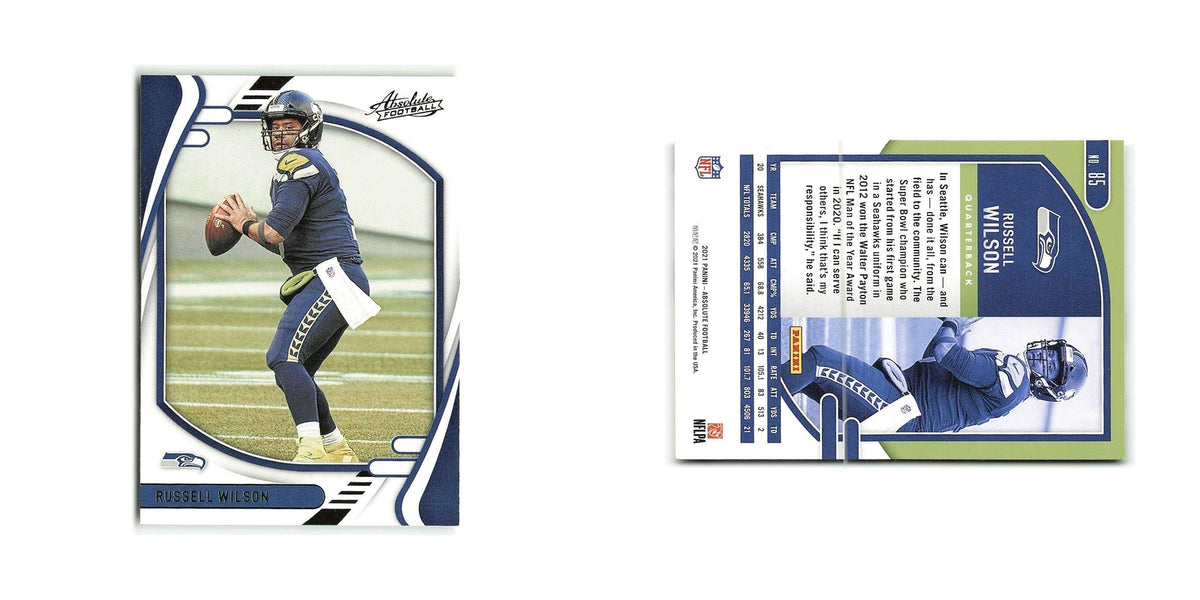 Russell Wilson 2021 Panini Absolute Green #85 Seattle Seahawks Football Card NM
