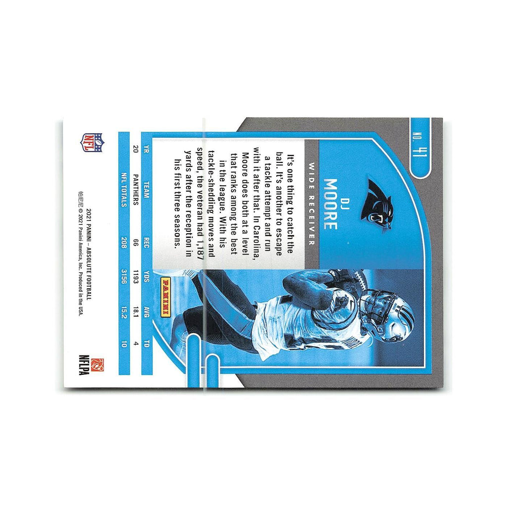 DJ Moore 2021 Panini Absolute #41 Carolina Panthers Football Card NM