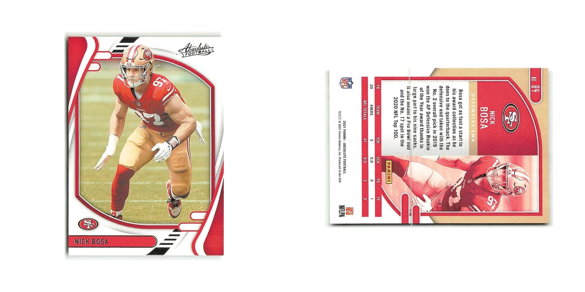 Nick Bosa 2021 Panini Absolute #84 San Francisco 49ers Football Card NM