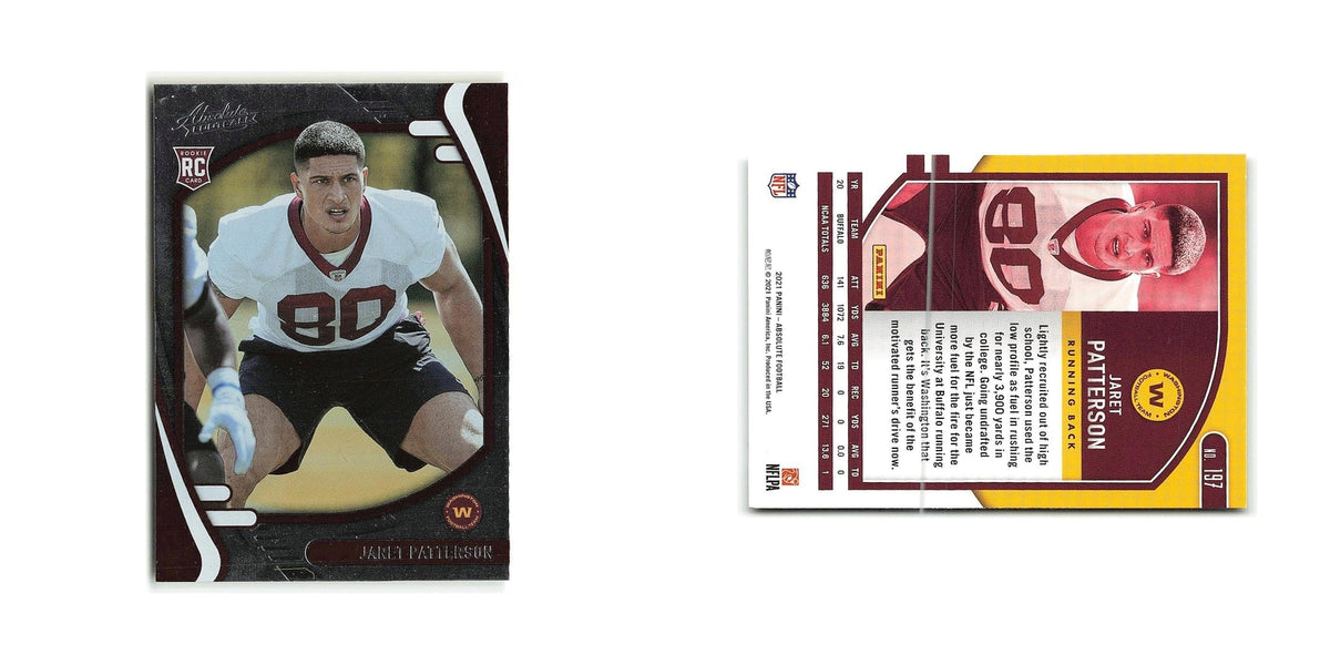 Jaret Patterson Rookie 2021 Panini Absolute #197 Washington Football Team NM