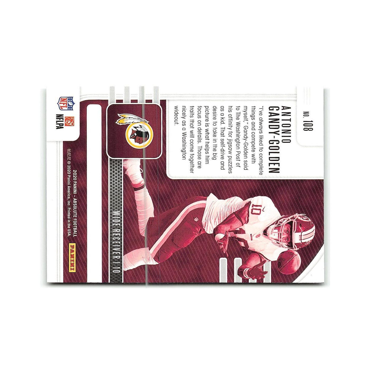 Antonio Gandy-Golden Rookie 2020 Panini Absolute #108 Washington Redskins NM