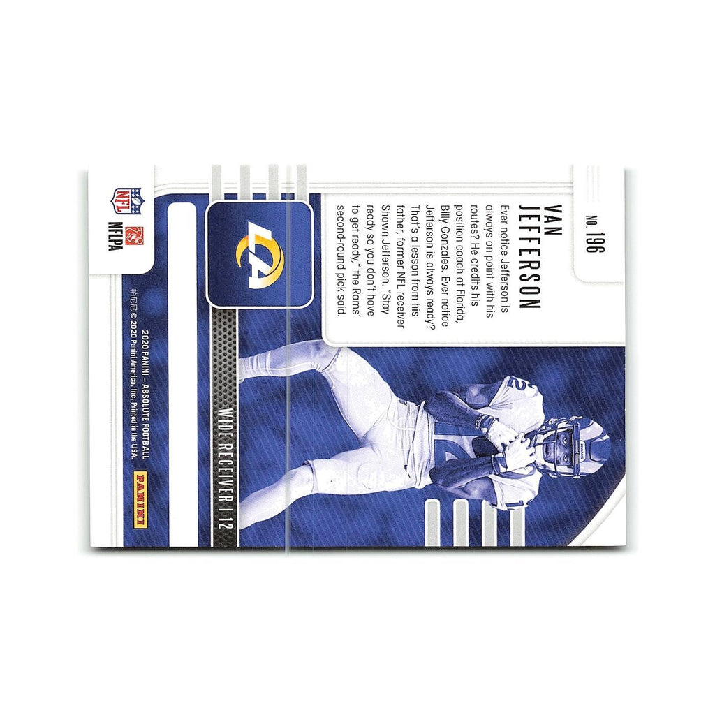 Van Jefferson Rookie 2020 Panini Absolute #196 Los Angeles Rams Football Card NM