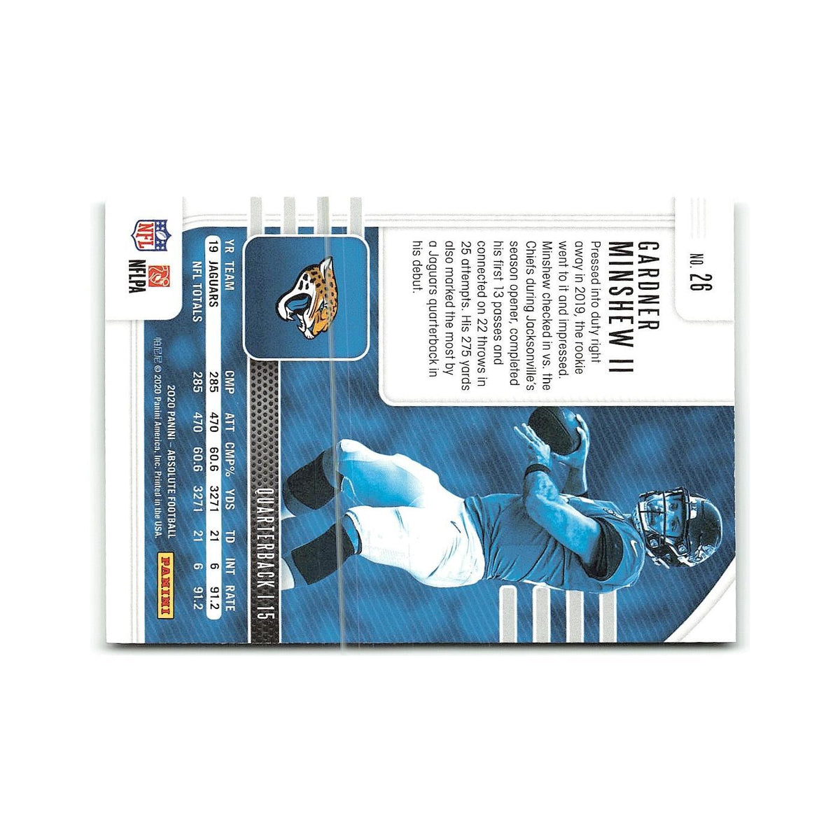 Gardner Minshew II 2020 Panini Absolute Green #26 Jacksonville Jaguars NM